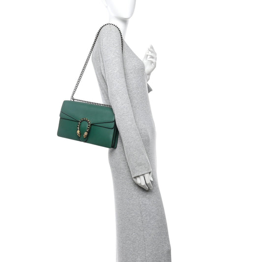 Dollar Calfskin Crystal Small Dionysus Shoulder Bag Emerald