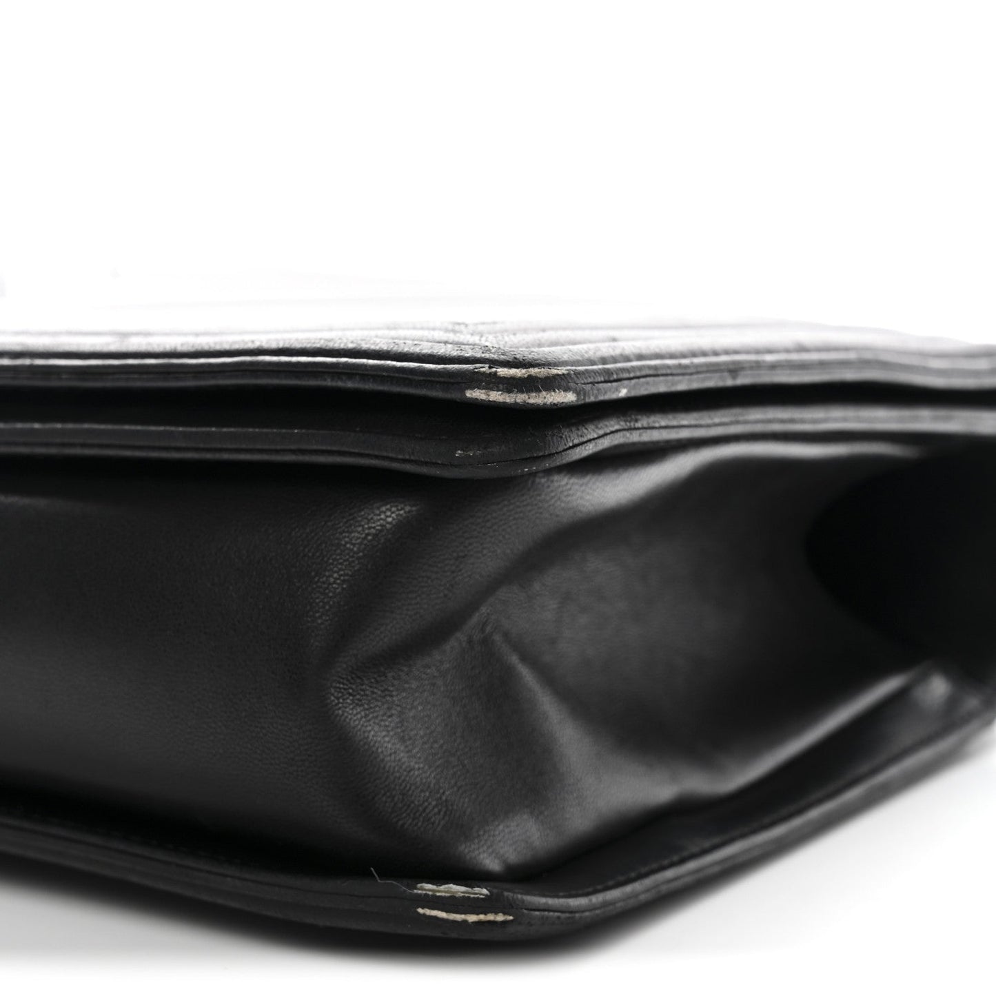 Calfskin Chevron Quilted New Medium Boy Flap Black