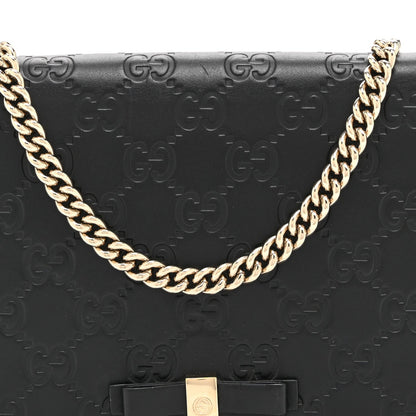 Guccissima Signature Bowy Chain Wallet Black