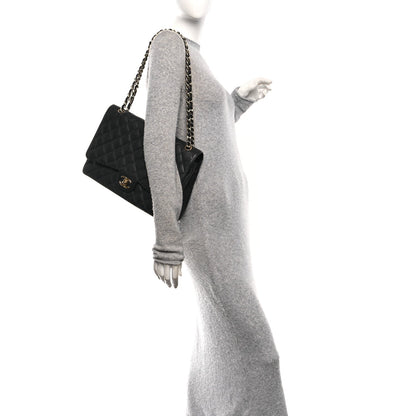 Caviar Quilted Maxi Double Flap Black