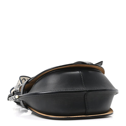 Calfskin Jacquard Mini Gate Dual Bag Black