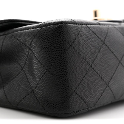 Caviar Quilted Mini Rectangular Flap Black