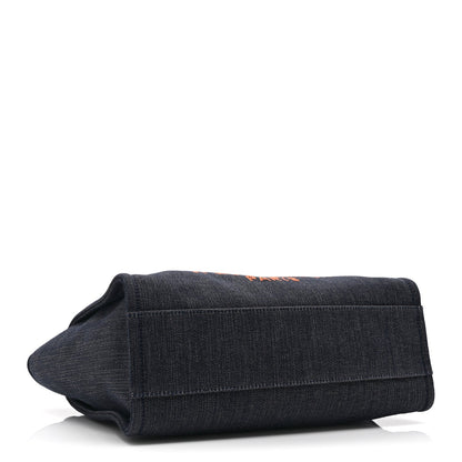 Denim Small Deauville Tote Blue Orange