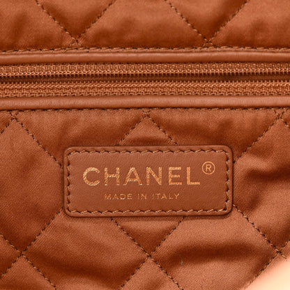 Shiny Calfskin Quilted Small Chanel 22 Beige