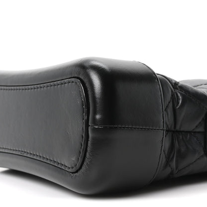 Aged Calfskin Quilted Small Gabrielle Hobo Black