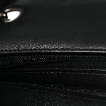 Lambskin Quilted Mini Rectangular Flap Black