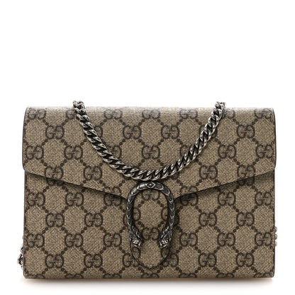 GG Supreme Monogram Mini Dionysus Chain Wallet Beige Taupe