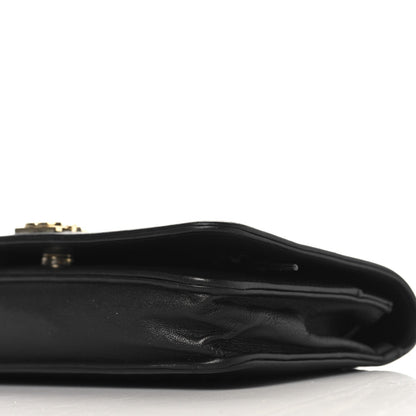 Lambskin Chevron Boy Wallet On Chain WOC Black