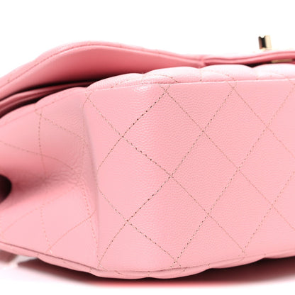 Caviar Quilted Jumbo Double Flap Pink