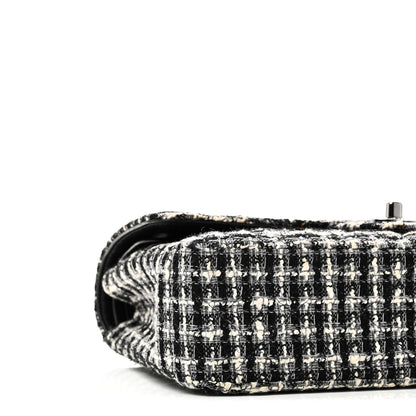 Tweed Quilted Medium Double Flap Black
