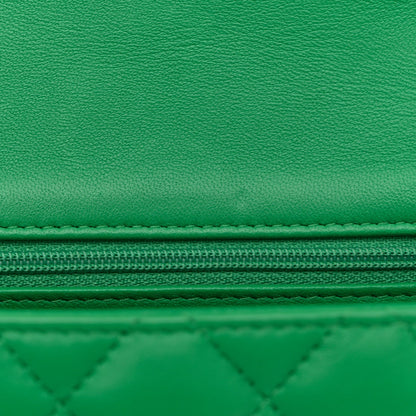 Lambskin Quilted Mini Square Flap Green