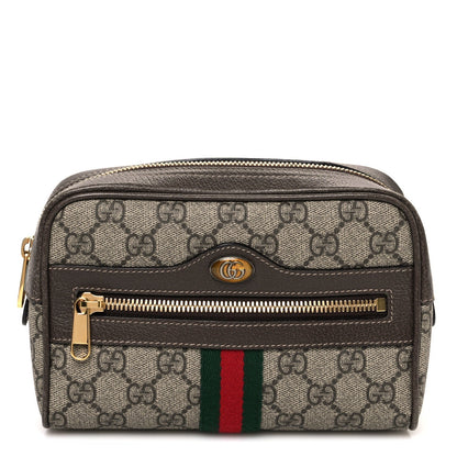 GG Supreme Monogram Web Small Ophidia Belt Bag 85 34 Dark Brown