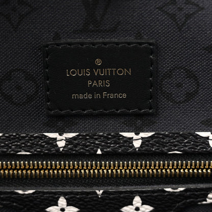 Monogram Giant Crafty Neverfull MM Creme Rouge Black