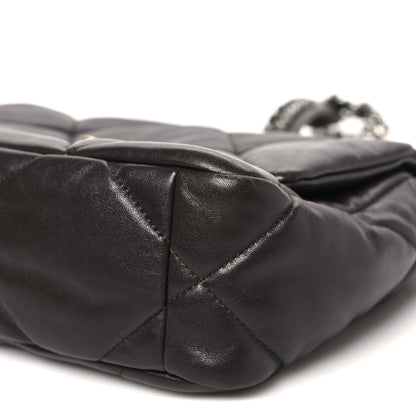 Lambskin Quilted Medium Chanel 19 Flap Dark Brown