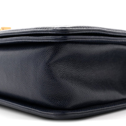 Caviar Quilted New Medium Boy Flap Blue