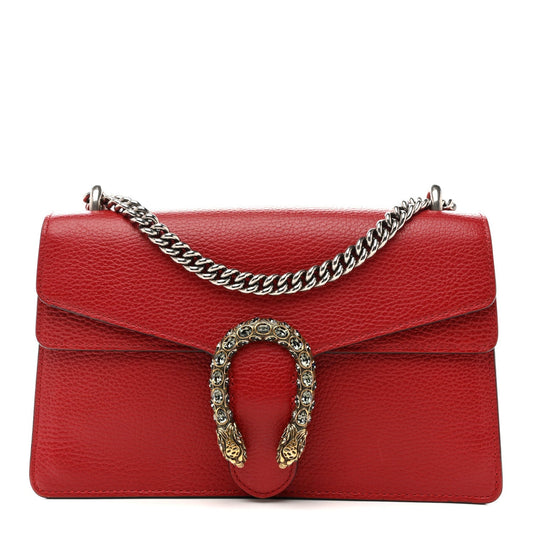 Dollar Calfskin Swarovski Crystal Small Dionysus Shoulder Bag Hibiscus Red