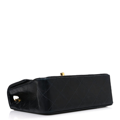 Lambskin Quilted Mini Square Flap Black