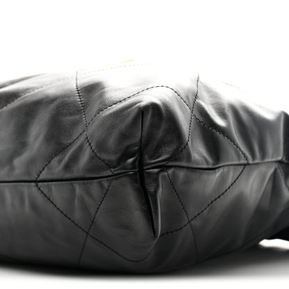 Shiny Calfskin Quilted Small Chanel 22 Black