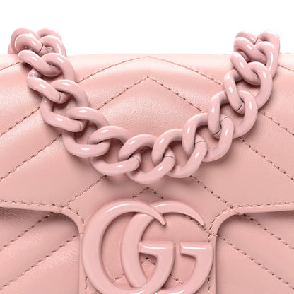 Calfskin Matelasse Monochrome GG Marmont Chain Belt Bag Perfect Pink
