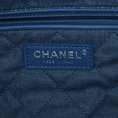 Denim Quilted Chanel 22 Blue
