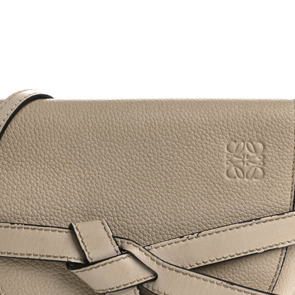Grained Calfskin Mini Gate Crossbody Bag Light Oat