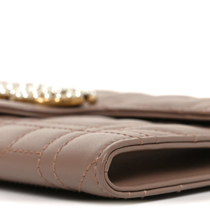 Calfskin Matelasse Mini Pearly GG Marmont Chain Wallet Porcelain Rose