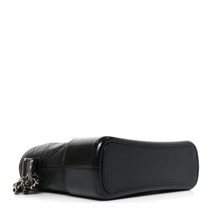 Aged Calfskin Quilted New Medium Gabrielle Hobo Black