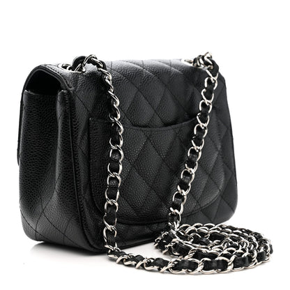 Caviar Quilted Mini Square Flap Black