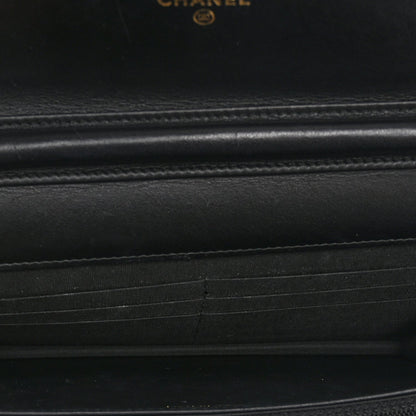 Caviar Quilted CC Filigree Wallet On Chain WOC Black
