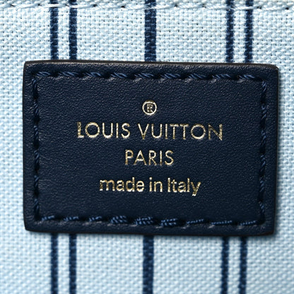 Raffia Calfskin Monogram Giant Onthego MM Blue