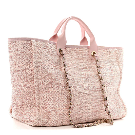 Lurex Boucle Deauville Medium Tote Pink