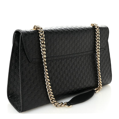 Microguccissima Medium Emily Chain Shoulder Bag Black