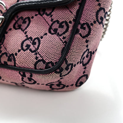 Monogram Multicolor Matelasse Diagonal Super Mini GG Marmont Shoulder Bag Pink Blue