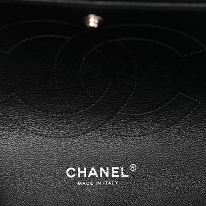Patent Quilted Jumbo Double Flap Black
