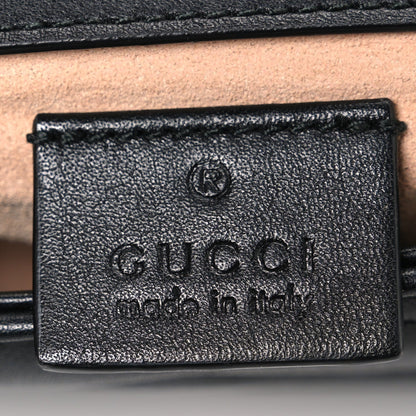 Calfskin Matelasse Super Mini GG Marmont Shoulder Bag Black