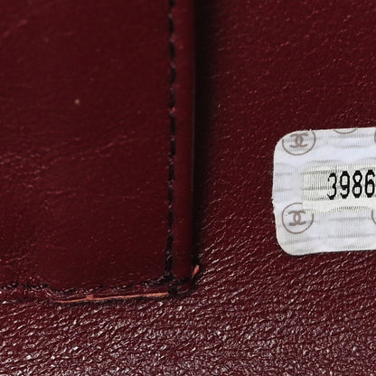 Wood Lambskin CC Vanity Case Brown Black