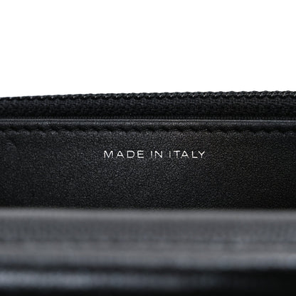 Iridescent Caviar Quilted Wallet on Chain WOC Black