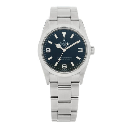 Stainless Steel 39mm Oyster Perpetual Explorer Watch Black 114270