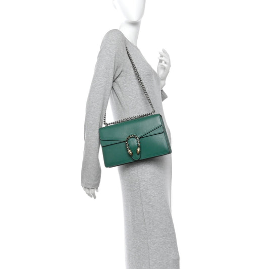 Dollar Calfskin Crystal Small Dionysus Shoulder Bag Emerald