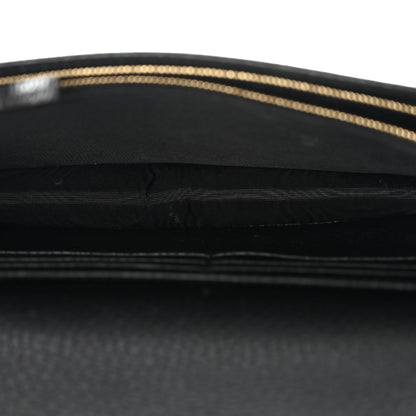 Calfskin Mini GG Marmont Chain Wallet Black