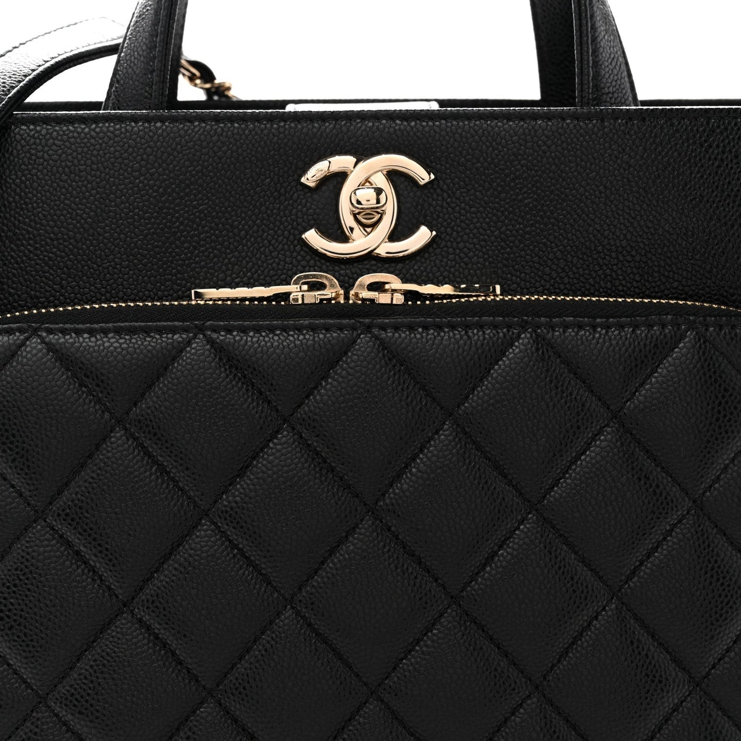 Caviar Quilted Small Business Affinity Shopping Bag Black