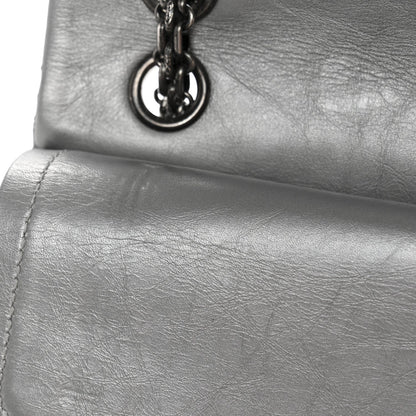 Metallic Aged Calfskin Quilted 2.55 Reissue 226 Flap Silver