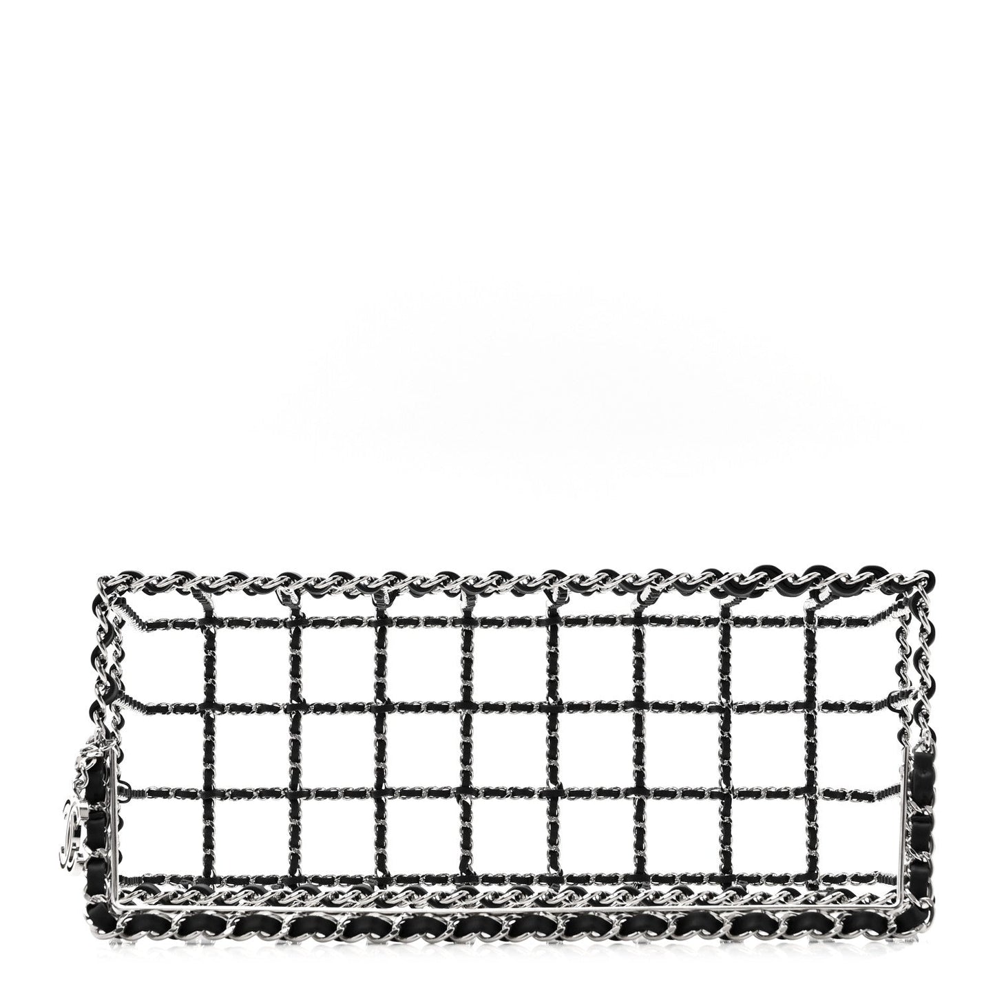 Brass Calfskin Grocery By Chanel Minaudiere Shopping Basket Silver