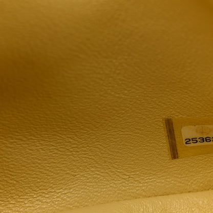 Lambskin Quilted Mini Square Flap Light Yellow