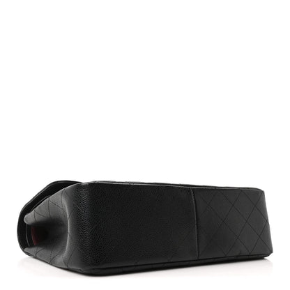 Caviar Quilted Jumbo Double Flap Black
