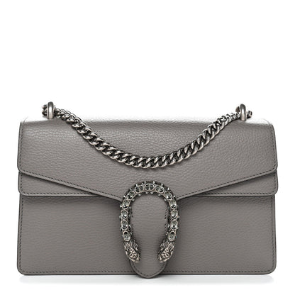 Pebbled Calfskin Small Dionysus Shoulder Bag Dusty Grey