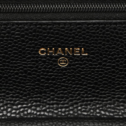 Caviar Quilted CC Turnlock Wallet On Chain WOC Black