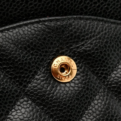 Caviar Quilted Jumbo Double Flap Black