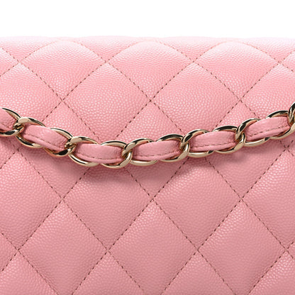 Caviar Quilted Jumbo Double Flap Pink