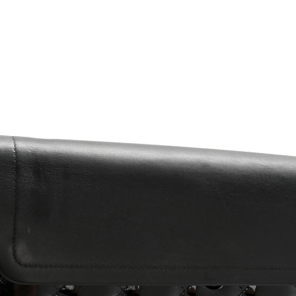 Patent Quilted Jumbo Double Flap Black